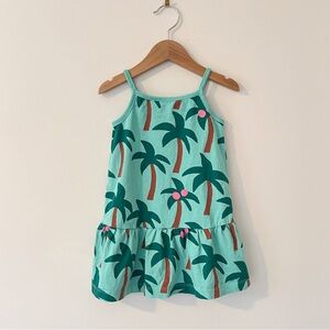 HANNA ANDERSSON EUC Tropical Palm Print Peplum Dress